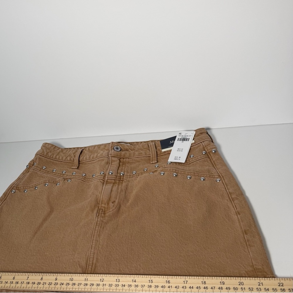 Abercrombie & Fitch Curve Love Tan Studded Mini Skirt - Picture 14 of 16
